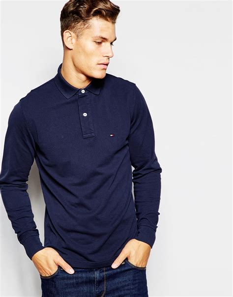 tommy hilfiger long sleeve polos.